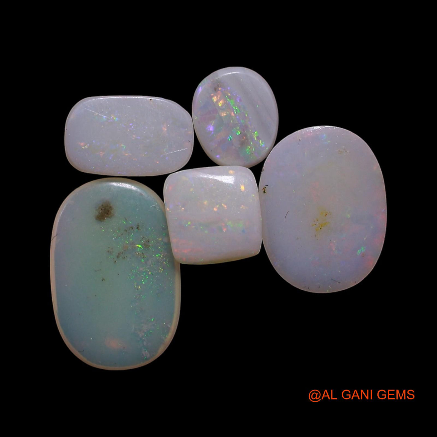 5 Pcs 4.00 Cts Natural Australian Fire Opal Loose Gemstone Mix Shape Cabochon Wholesale Lot 5X6X1 TO 8X11X1 MM AG-775