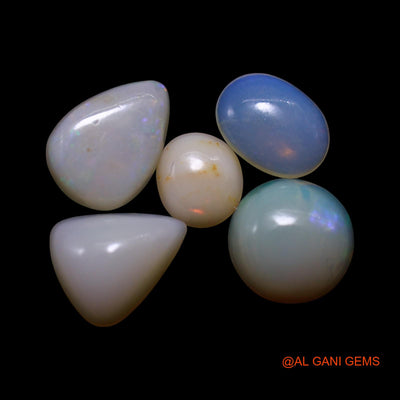 5 Pcs 4.00 Cts Natural Australian Fire Opal Loose Gemstone Mix Shape Cabochon Wholesale Lot 5X5X2 TO 6X9X2 MM AG-776