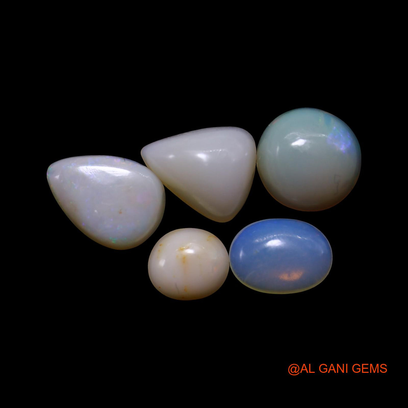 5 Pcs 4.00 Cts Natural Australian Fire Opal Loose Gemstone Mix Shape Cabochon Wholesale Lot 5X5X2 TO 6X9X2 MM AG-776