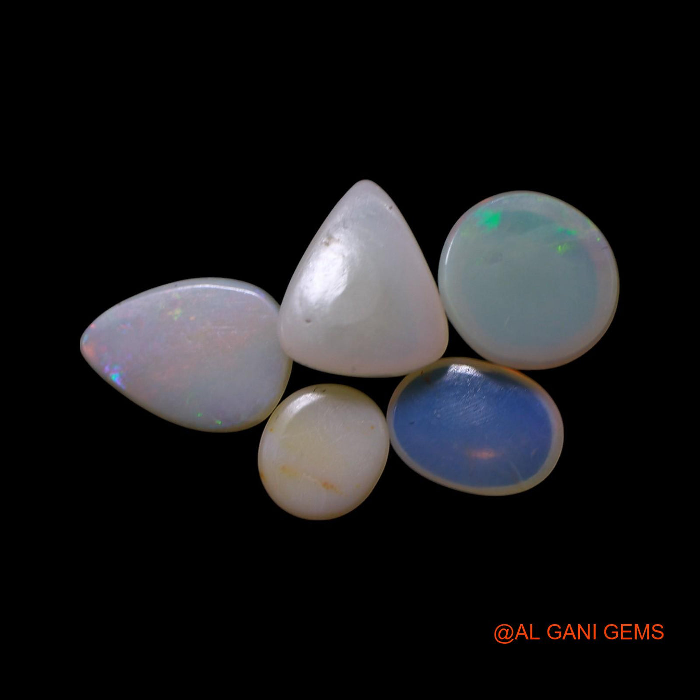 5 Pcs 4.00 Cts Natural Australian Fire Opal Loose Gemstone Mix Shape Cabochon Wholesale Lot 5X5X2 TO 6X9X2 MM AG-776