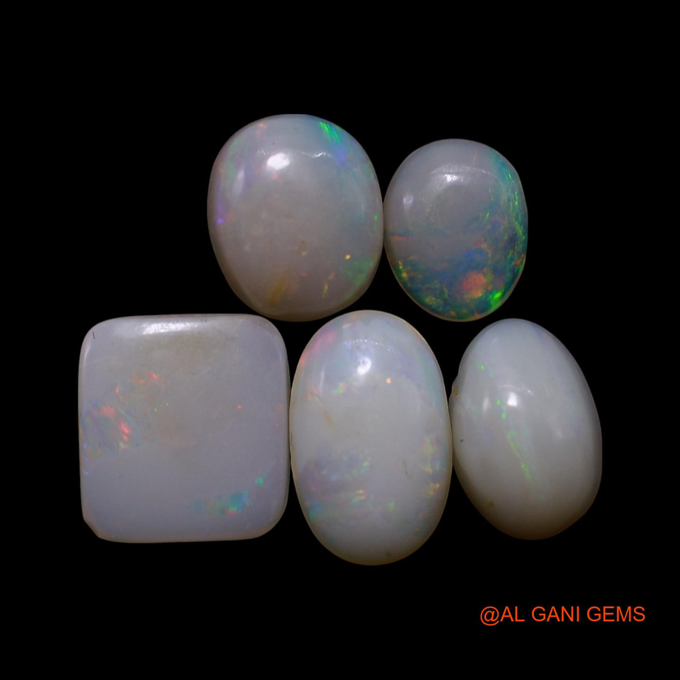Natural Fire Opal Loose Gemstone Mix Shape Cabochon Australia 5 Pcs Wholesale Lot 4.00 Cts 5X6X1 TO 7X8X1 MM AG-778