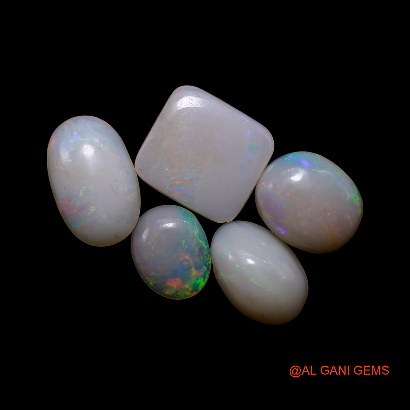 Natural Fire Opal Loose Gemstone Mix Shape Cabochon Australia 5 Pcs Wholesale Lot 4.00 Cts 5X6X1 TO 7X8X1 MM AG-778