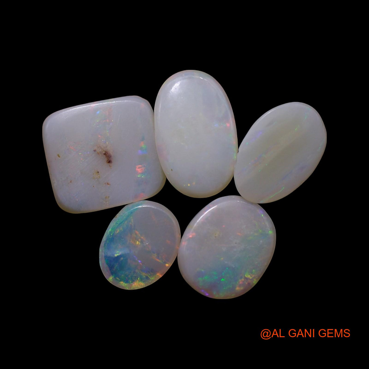 Natural Fire Opal Loose Gemstone Mix Shape Cabochon Australia 5 Pcs Wholesale Lot 4.00 Cts 5X6X1 TO 7X8X1 MM AG-778