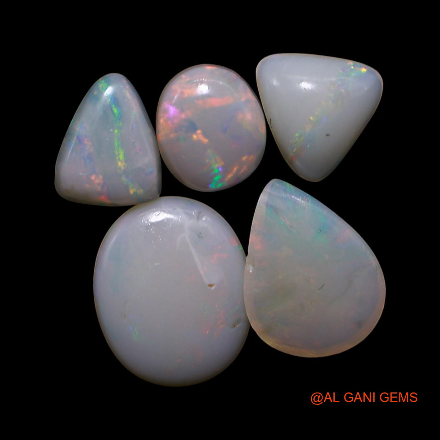 4.00 Cts Australian Fire Opal Loose Gemstone Mix Shape Cabochon Natural 5 Pcs Wholesale Lot 6X7X2 TO 8X10X1 MM AG-779