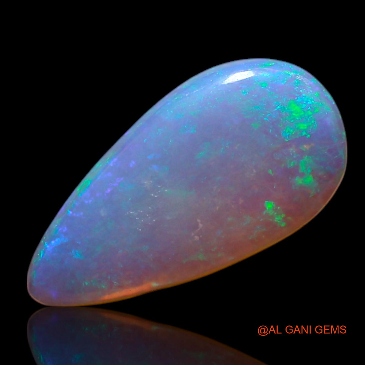 1.00 Cts Natural Australian Fire Opal Loose Gemstone Pear Cabochon 12x6x2 mm AG-77