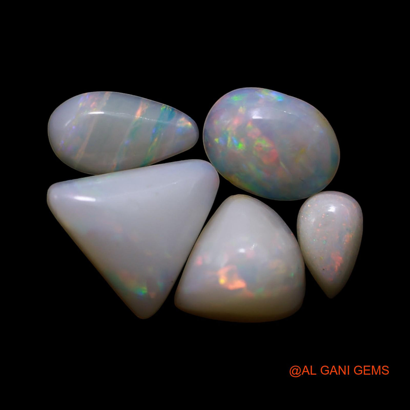 5 Pcs 3.00 Cts Natural Australian Fire Opal Loose Gemstone Mix Shape Cabochon Wholesale Lot 3X5X2 TO 8X8X3 MM AG-781