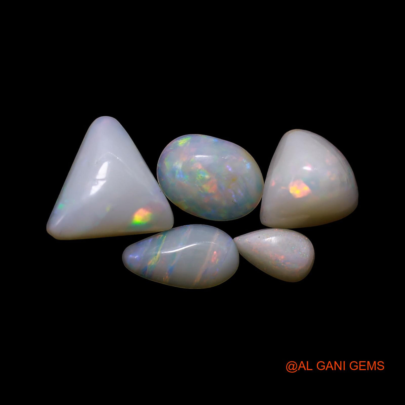 5 Pcs 3.00 Cts Natural Australian Fire Opal Loose Gemstone Mix Shape Cabochon Wholesale Lot 3X5X2 TO 8X8X3 MM AG-781