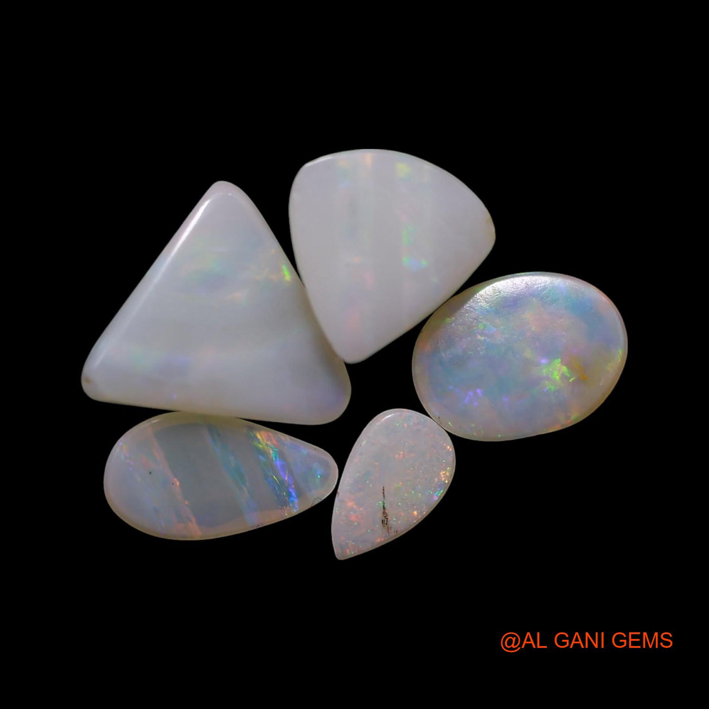5 Pcs 3.00 Cts Natural Australian Fire Opal Loose Gemstone Mix Shape Cabochon Wholesale Lot 3X5X2 TO 8X8X3 MM AG-781