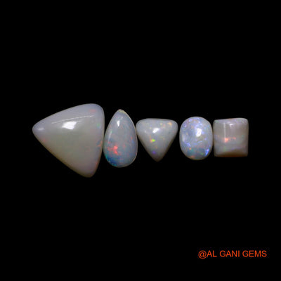 5 Pcs 3.00 Cts Natural Australian Fire Opal Loose Gemstone Mix Shape Cabochon Wholesale Lot 5X6X2 TO 9X10X2 MM AG-782