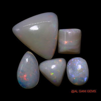 5 Pcs 3.00 Cts Natural Australian Fire Opal Loose Gemstone Mix Shape Cabochon Wholesale Lot 5X6X2 TO 9X10X2 MM AG-782