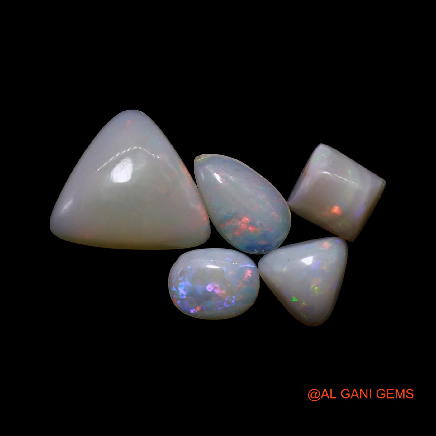 5 Pcs 3.00 Cts Natural Australian Fire Opal Loose Gemstone Mix Shape Cabochon Wholesale Lot 5X6X2 TO 9X10X2 MM AG-782