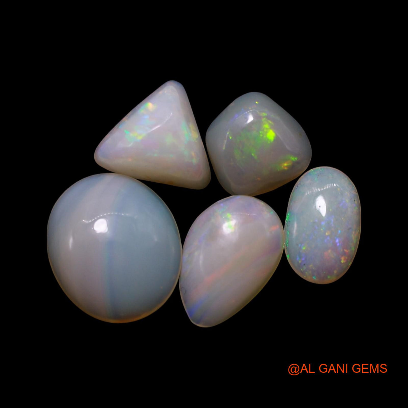 3.00 Cts Australian Fire Opal Loose Gemstone Mix Shape Cabochon Natural 5 Pcs Wholesale Lot 5X6X2 TO 7X9X3 MM AG-784