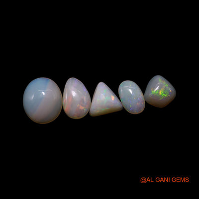3.00 Cts Australian Fire Opal Loose Gemstone Mix Shape Cabochon Natural 5 Pcs Wholesale Lot 5X6X2 TO 7X9X3 MM AG-784