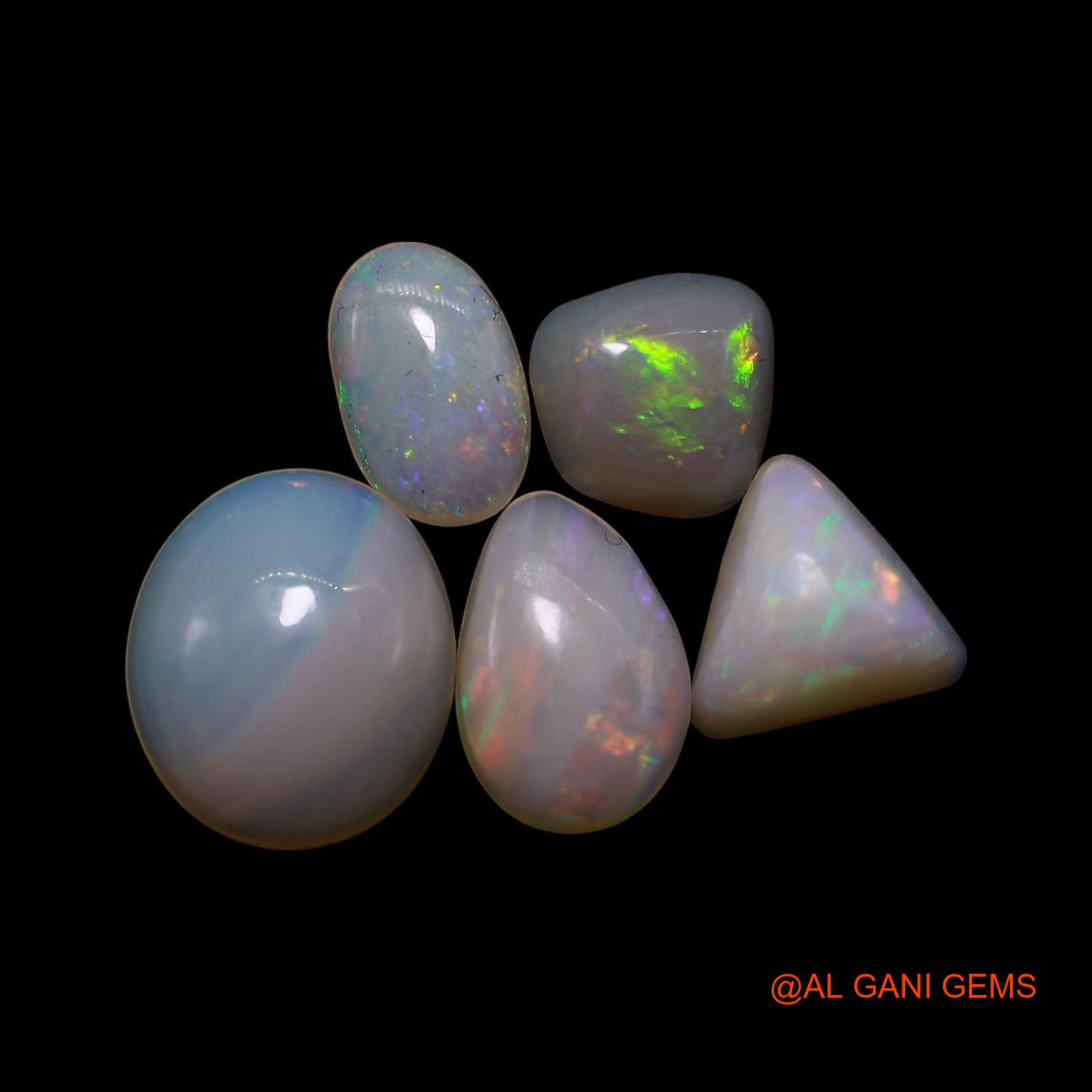 3.00 Cts Australian Fire Opal Loose Gemstone Mix Shape Cabochon Natural 5 Pcs Wholesale Lot 5X6X2 TO 7X9X3 MM AG-784