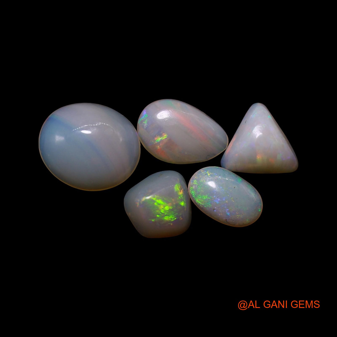 3.00 Cts Australian Fire Opal Loose Gemstone Mix Shape Cabochon Natural 5 Pcs Wholesale Lot 5X6X2 TO 7X9X3 MM AG-784