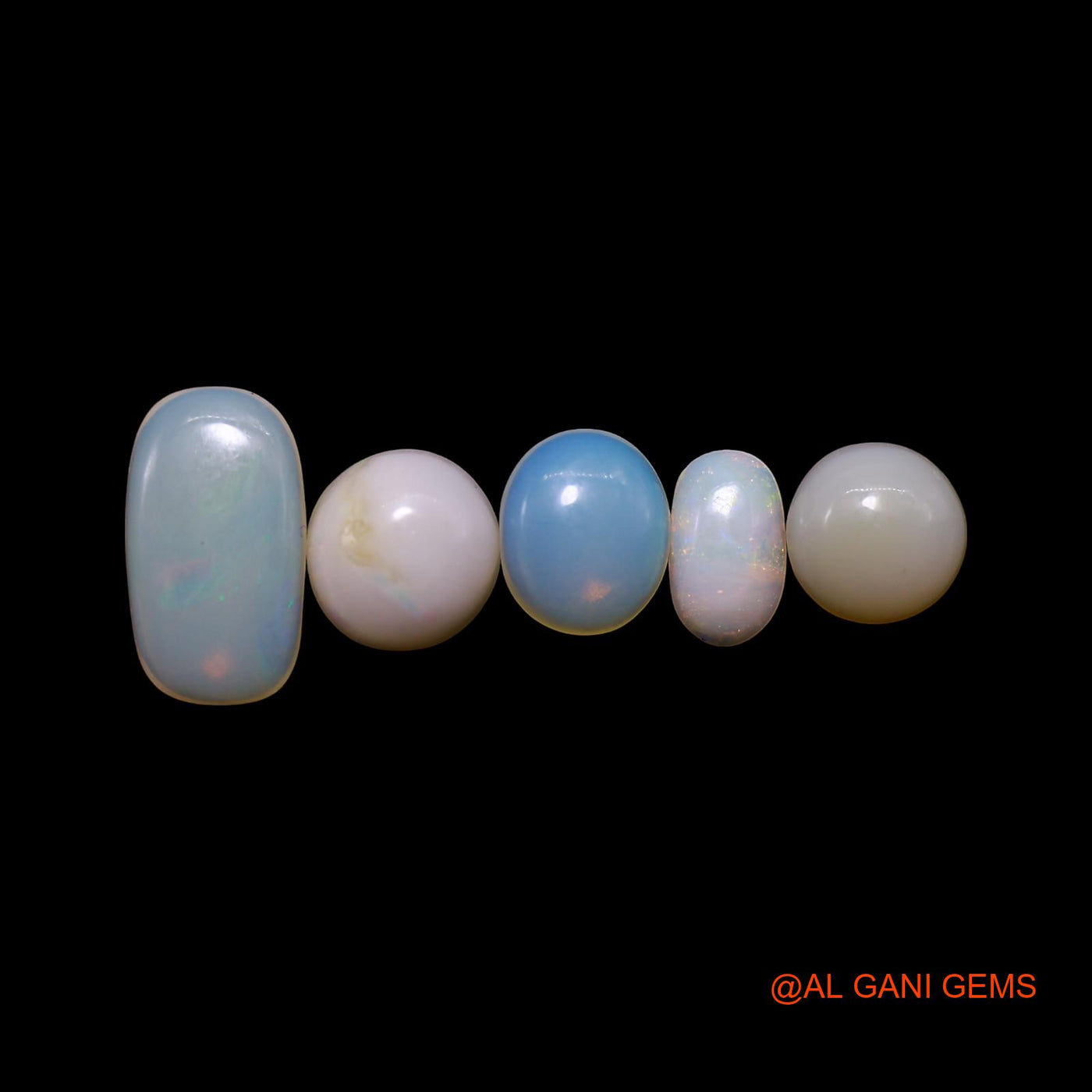 Natural Fire Opal Loose Gemstone Mix Shape Cabochon Australia 5 Pcs Wholesale Lot 3.00 Cts 4X6X1 TO 6X10X2 MM AG-786
