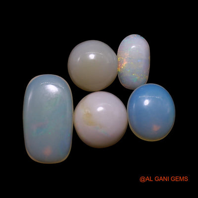 Natural Fire Opal Loose Gemstone Mix Shape Cabochon Australia 5 Pcs Wholesale Lot 3.00 Cts 4X6X1 TO 6X10X2 MM AG-786