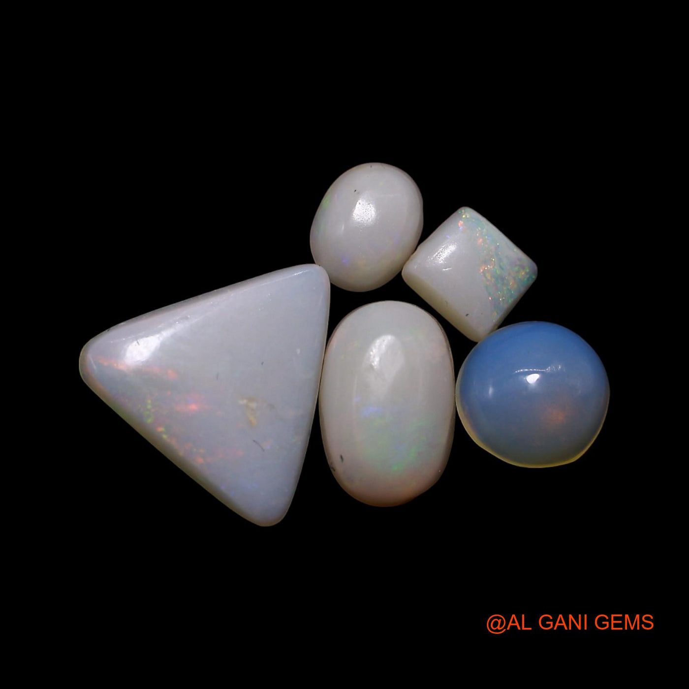 5 Pcs 2.00 Cts Natural Australian Fire Opal Loose Gemstone Mix Shape Cabochon Wholesale Lot 4X4X1 TO 9X9X2 MM AG-787