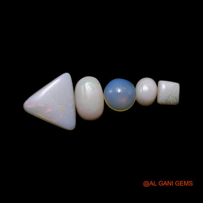 5 Pcs 2.00 Cts Natural Australian Fire Opal Loose Gemstone Mix Shape Cabochon Wholesale Lot 4X4X1 TO 9X9X2 MM AG-787