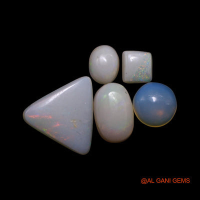 5 Pcs 2.00 Cts Natural Australian Fire Opal Loose Gemstone Mix Shape Cabochon Wholesale Lot 4X4X1 TO 9X9X2 MM AG-787