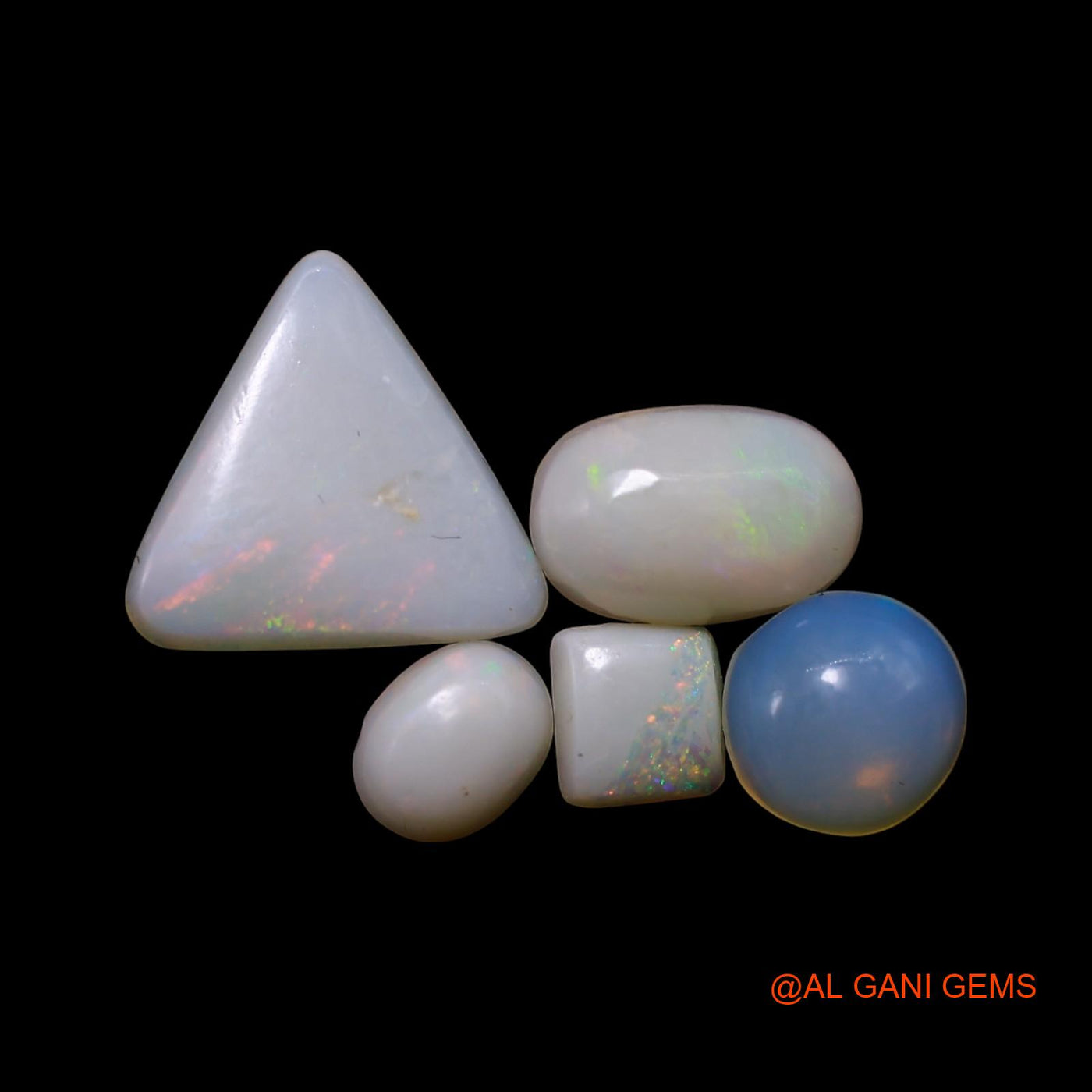 5 Pcs 2.00 Cts Natural Australian Fire Opal Loose Gemstone Mix Shape Cabochon Wholesale Lot 4X4X1 TO 9X9X2 MM AG-787