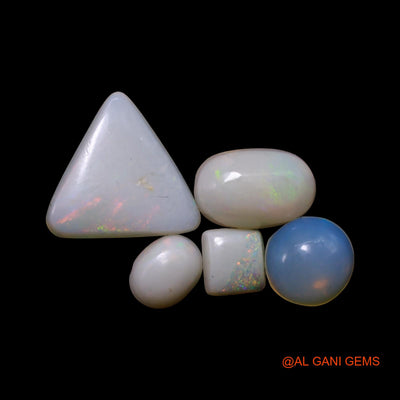 5 Pcs 2.00 Cts Natural Australian Fire Opal Loose Gemstone Mix Shape Cabochon Wholesale Lot 4X4X1 TO 9X9X2 MM AG-787