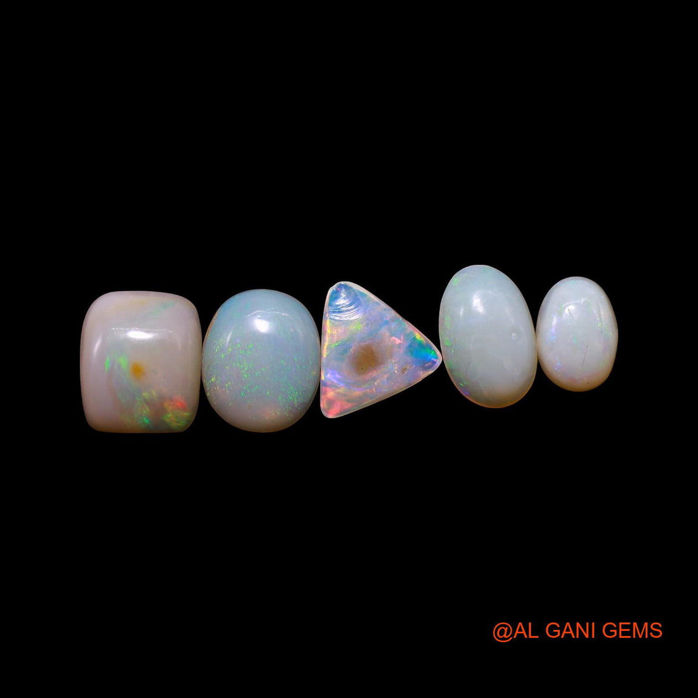 2.00 Cts Natural Australian Fire Opal Mix Shape Cabochon 5 Pcs Wholesale Lot Loose Gemstone 4X6X2 TO 6X7X2 MM AG-788