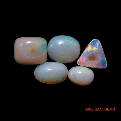 2.00 Cts Natural Australian Fire Opal Mix Shape Cabochon 5 Pcs Wholesale Lot Loose Gemstone 4X6X2 TO 6X7X2 MM AG-788