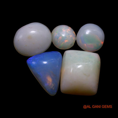 Natural Fire Opal Loose Gemstone Mix Shape Cabochon Australia 5 Pcs Wholesale Lot 3.00 Cts 4X4X2 TO 7X8X4 MM AG-789