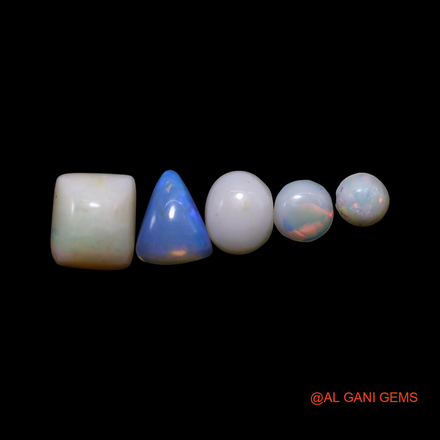 Natural Fire Opal Loose Gemstone Mix Shape Cabochon Australia 5 Pcs Wholesale Lot 3.00 Cts 4X4X2 TO 7X8X4 MM AG-789