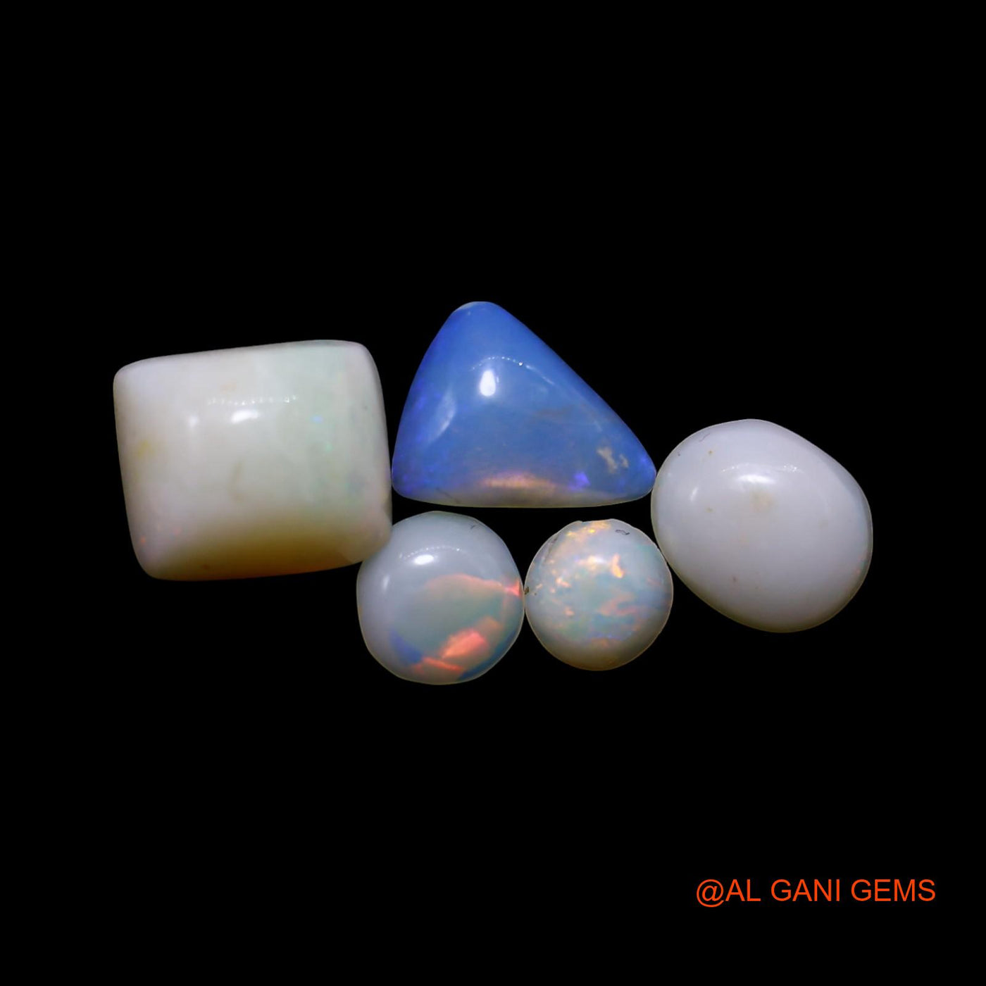 Natural Fire Opal Loose Gemstone Mix Shape Cabochon Australia 5 Pcs Wholesale Lot 3.00 Cts 4X4X2 TO 7X8X4 MM AG-789
