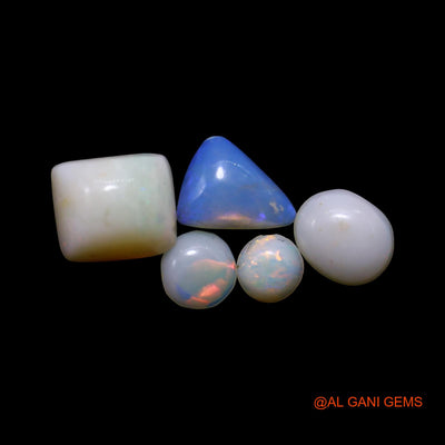 Natural Fire Opal Loose Gemstone Mix Shape Cabochon Australia 5 Pcs Wholesale Lot 3.00 Cts 4X4X2 TO 7X8X4 MM AG-789