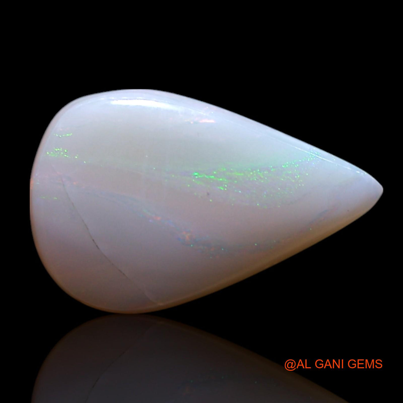 Natural Untreated Fire Opal Loose Gemstone Pear Cabochon From Australia 1.00 Cts 12x7x2 mm AG-78