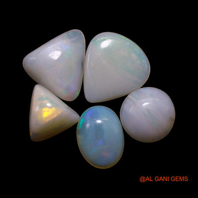 5 Pcs 2.00 Cts Natural Australian Fire Opal Loose Gemstone Mix Shape Cabochon Wholesale Lot 5X7X2 TO 7X8X1 MM AG-790