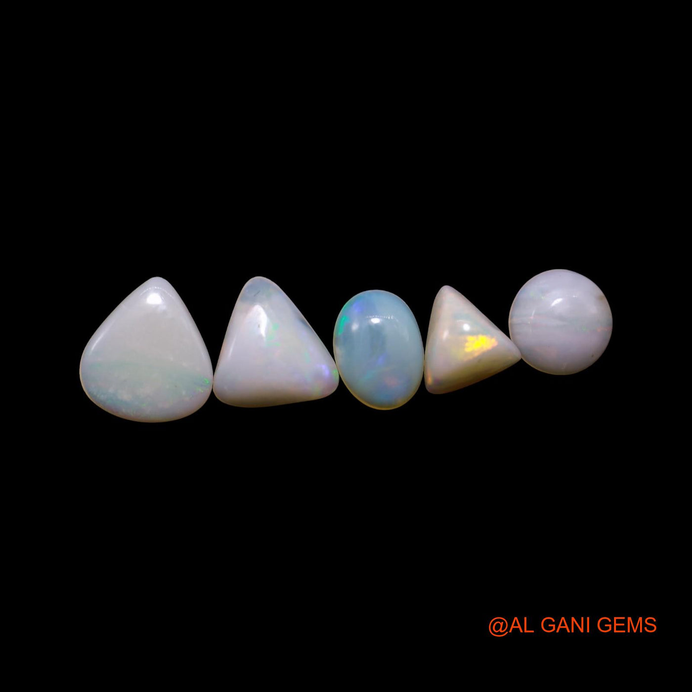 5 Pcs 2.00 Cts Natural Australian Fire Opal Loose Gemstone Mix Shape Cabochon Wholesale Lot 5X7X2 TO 7X8X1 MM AG-790