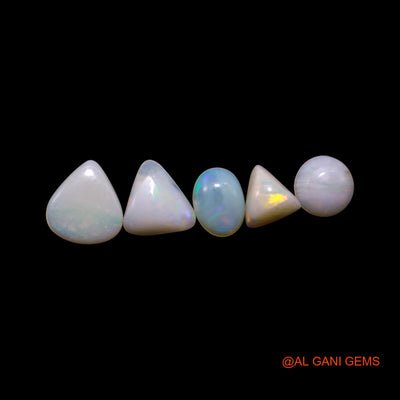 5 Pcs 2.00 Cts Natural Australian Fire Opal Loose Gemstone Mix Shape Cabochon Wholesale Lot 5X7X2 TO 7X8X1 MM AG-790