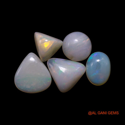 5 Pcs 2.00 Cts Natural Australian Fire Opal Loose Gemstone Mix Shape Cabochon Wholesale Lot 5X7X2 TO 7X8X1 MM AG-790