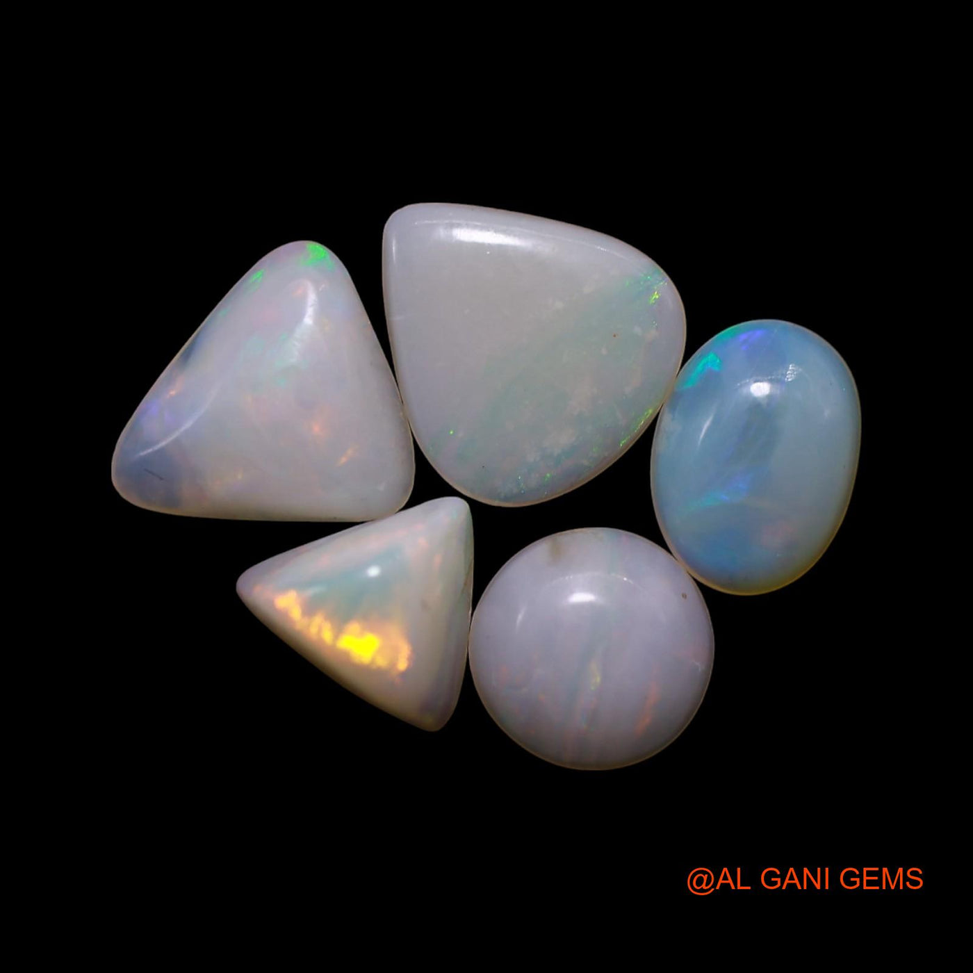 5 Pcs 2.00 Cts Natural Australian Fire Opal Loose Gemstone Mix Shape Cabochon Wholesale Lot 5X7X2 TO 7X8X1 MM AG-790