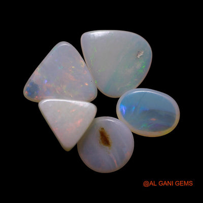 5 Pcs 2.00 Cts Natural Australian Fire Opal Loose Gemstone Mix Shape Cabochon Wholesale Lot 5X7X2 TO 7X8X1 MM AG-790