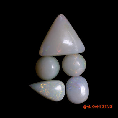 5 Pcs Wholesale Lot Natural Fire Opal Gemstone 2.00 Cts Loose Mix Shape Cabochon Australia 5X5X2 TO 9X9X3 MM AG-791
