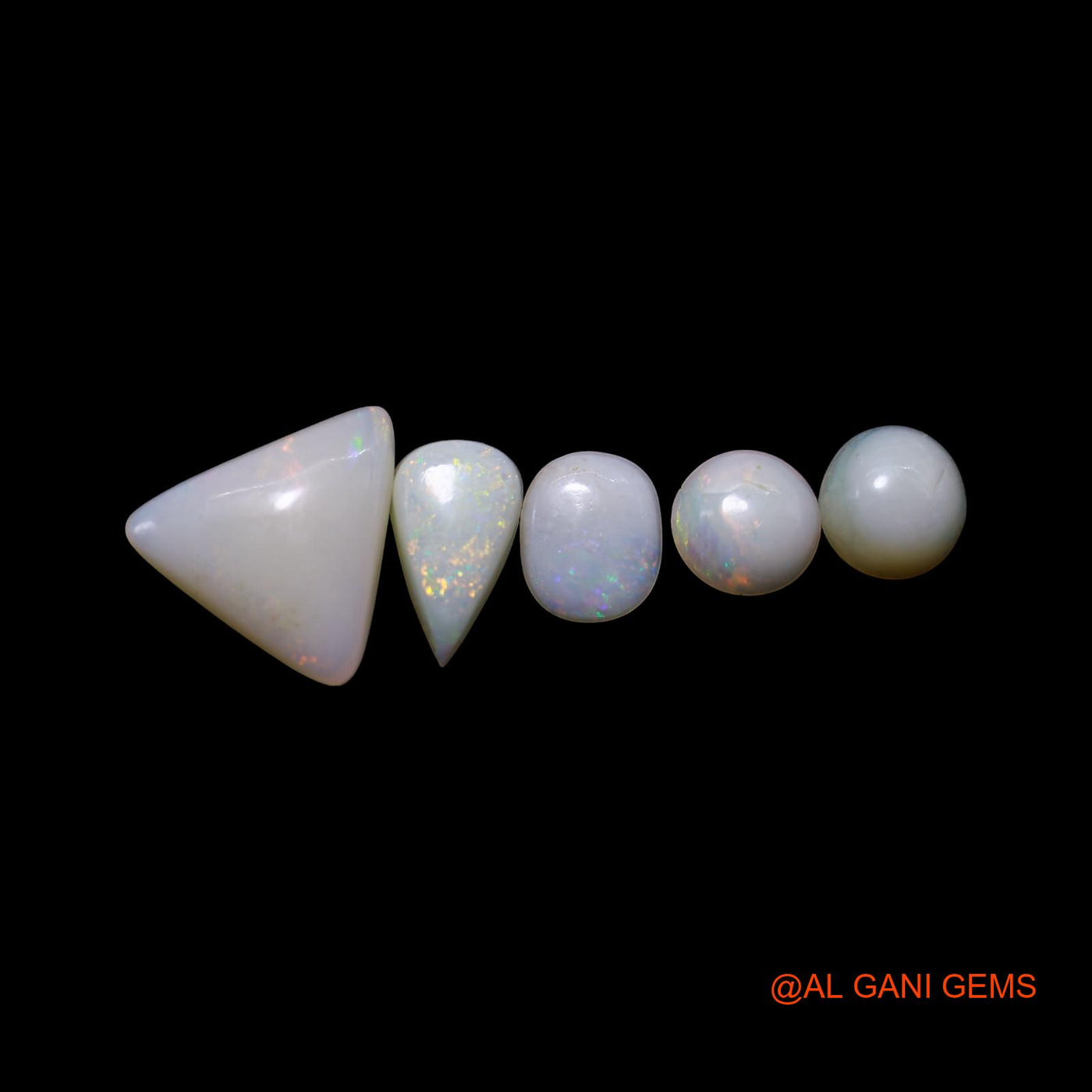 5 Pcs Wholesale Lot Natural Fire Opal Gemstone 2.00 Cts Loose Mix Shape Cabochon Australia 5X5X2 TO 9X9X3 MM AG-791
