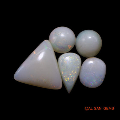 5 Pcs Wholesale Lot Natural Fire Opal Gemstone 2.00 Cts Loose Mix Shape Cabochon Australia 5X5X2 TO 9X9X3 MM AG-791