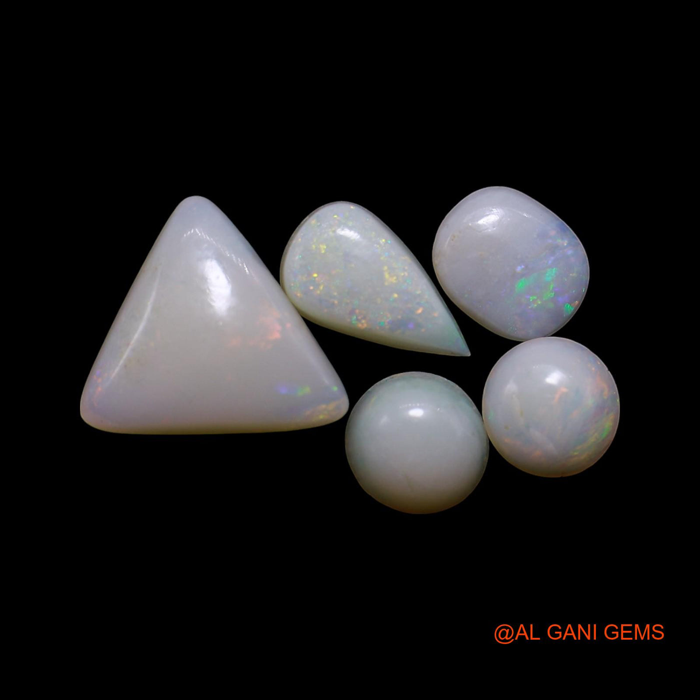 5 Pcs Wholesale Lot Natural Fire Opal Gemstone 2.00 Cts Loose Mix Shape Cabochon Australia 5X5X2 TO 9X9X3 MM AG-791
