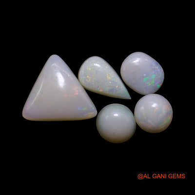 5 Pcs Wholesale Lot Natural Fire Opal Gemstone 2.00 Cts Loose Mix Shape Cabochon Australia 5X5X2 TO 9X9X3 MM AG-791