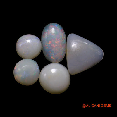 2.00 Cts Natural Australian Fire Opal Mix Shape Cabochon 5 Pcs Wholesale Lot Loose Gemstone 5X5X1 TO 7X7X1 MM AG-792