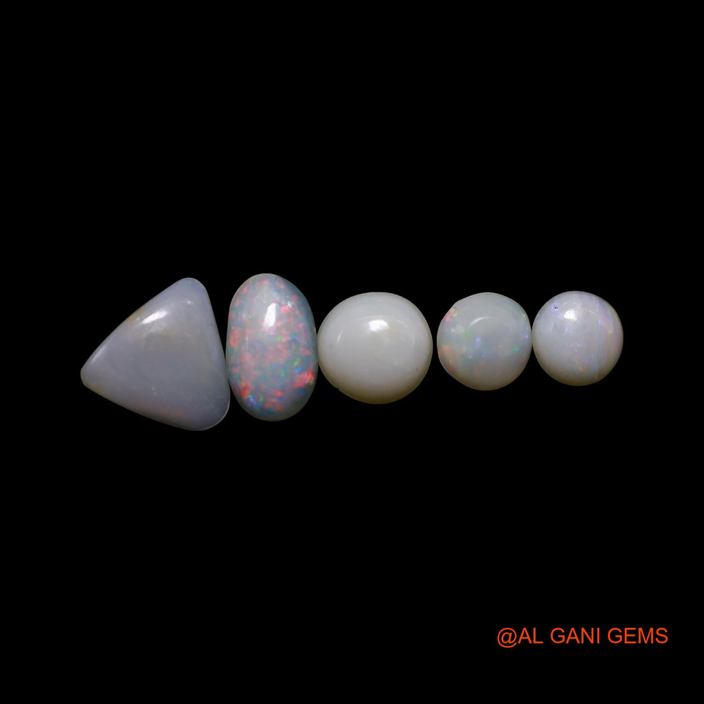 2.00 Cts Natural Australian Fire Opal Mix Shape Cabochon 5 Pcs Wholesale Lot Loose Gemstone 5X5X1 TO 7X7X1 MM AG-792