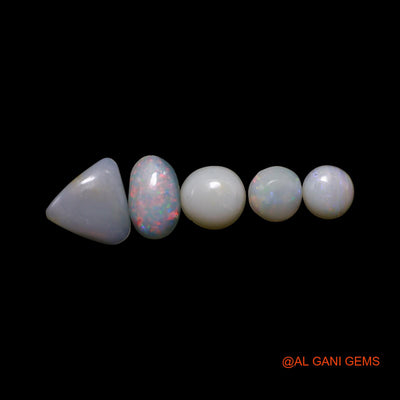 2.00 Cts Natural Australian Fire Opal Mix Shape Cabochon 5 Pcs Wholesale Lot Loose Gemstone 5X5X1 TO 7X7X1 MM AG-792