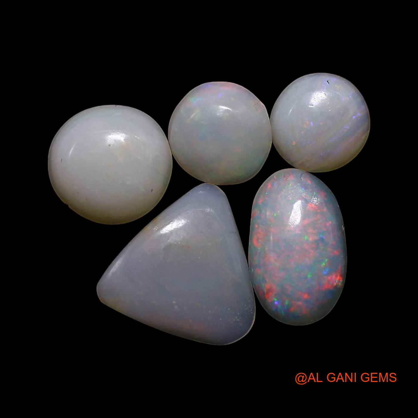 2.00 Cts Natural Australian Fire Opal Mix Shape Cabochon 5 Pcs Wholesale Lot Loose Gemstone 5X5X1 TO 7X7X1 MM AG-792