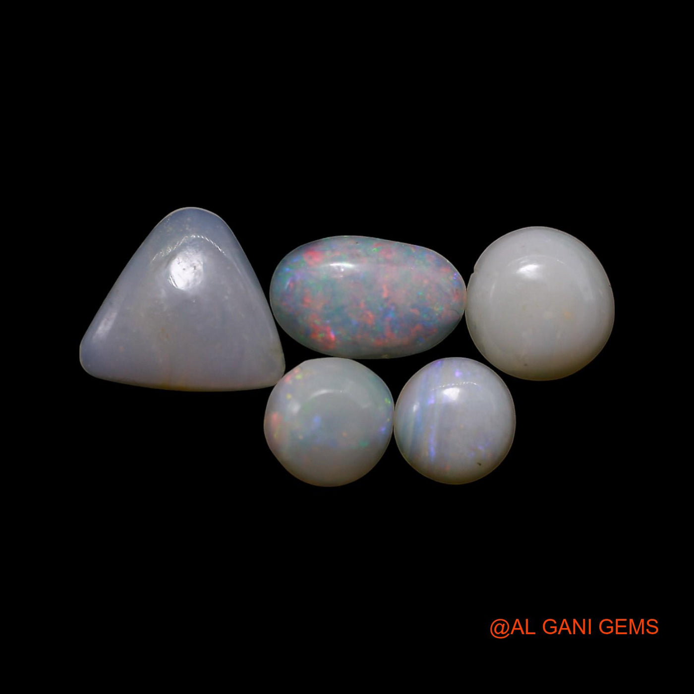 2.00 Cts Natural Australian Fire Opal Mix Shape Cabochon 5 Pcs Wholesale Lot Loose Gemstone 5X5X1 TO 7X7X1 MM AG-792