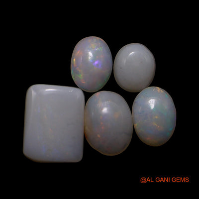 5 Pcs 3.00 Cts Natural Australian Fire Opal Loose Gemstone Mix Shape Cabochon Wholesale Lot 4X5X1 TO 6X9X2 MM AG-793